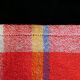 Old tablecloth and 11 towels crossed red blue