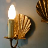 Pair of golden metal shell sconces