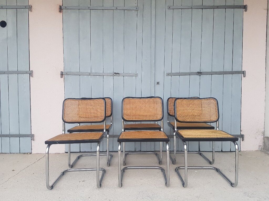 Lot of 6 cesca B32 chairs by Marcel Breuer