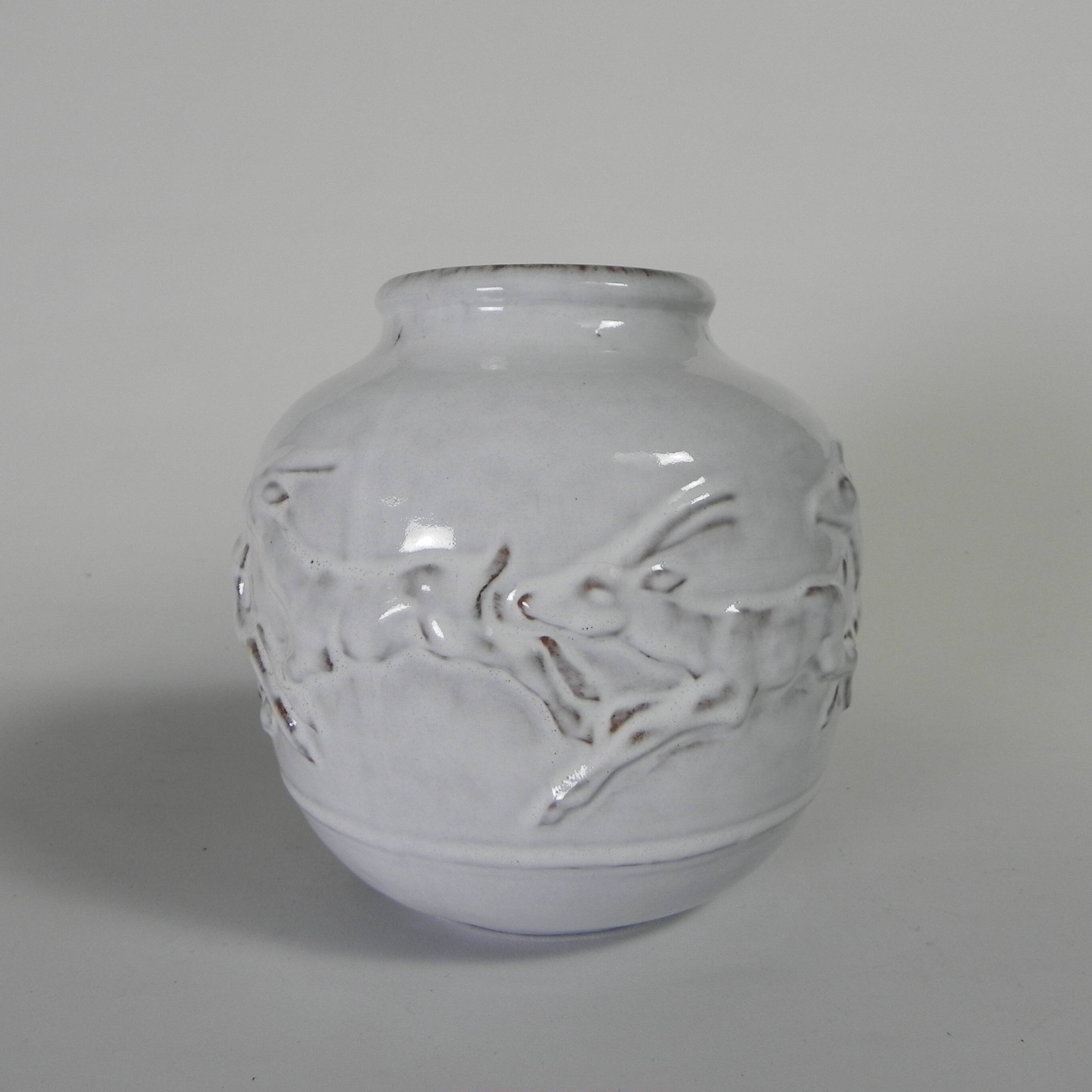 Mobach vase with deer, model 217 by Bouke and Klaas Mobach, 1960s