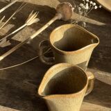 Set of 3 small jugs or milk pots in stoneware H8 D8.5