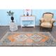 Vintage Turkish Oushak Handmade Wool Cotton Orange Runner Rug 116x250