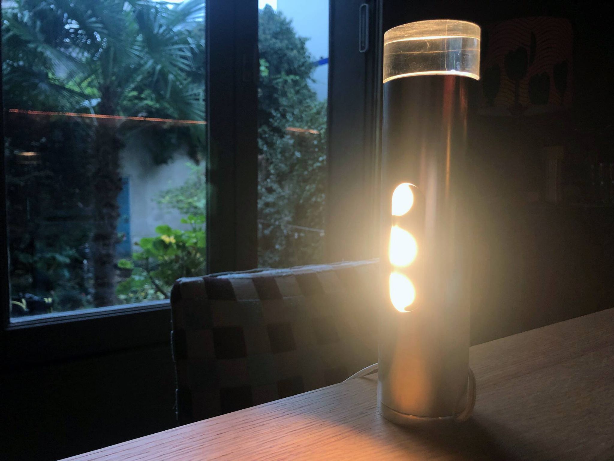 Vintage Cylindrical Lamp • Minimalist Totem • Space Age • 1970