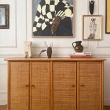 Vintage bamboo and rattan sideboard