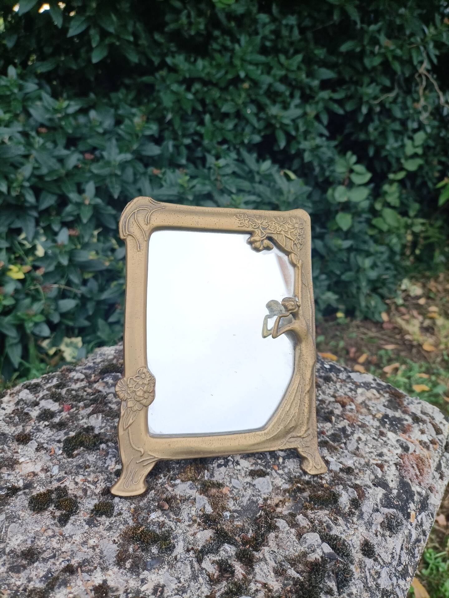 Brass retro mirror The Lady of the Lake
