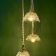 Suspension triple vintage glass chandelier - tableware collection