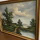 Peinture sur toile encadrée bois doré