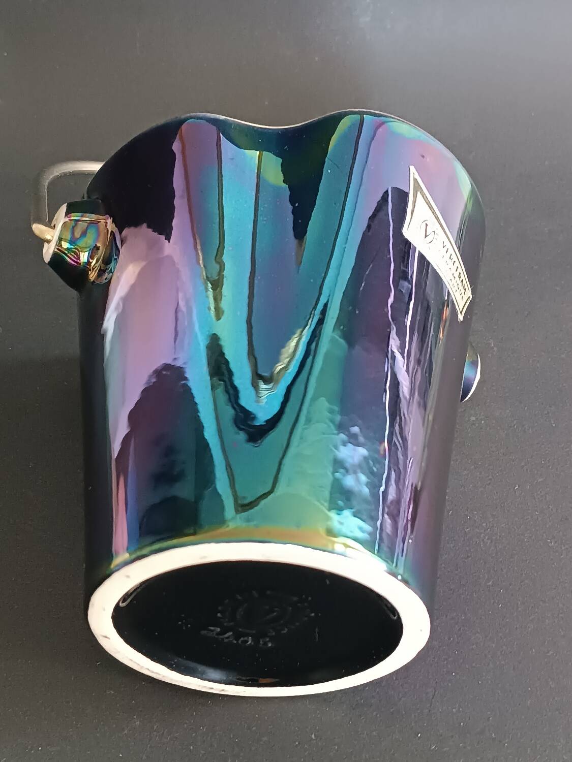 Verceram Black Iridescent Ceramic Ice Bucket