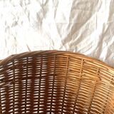 Old woven wicker umbrella stand
