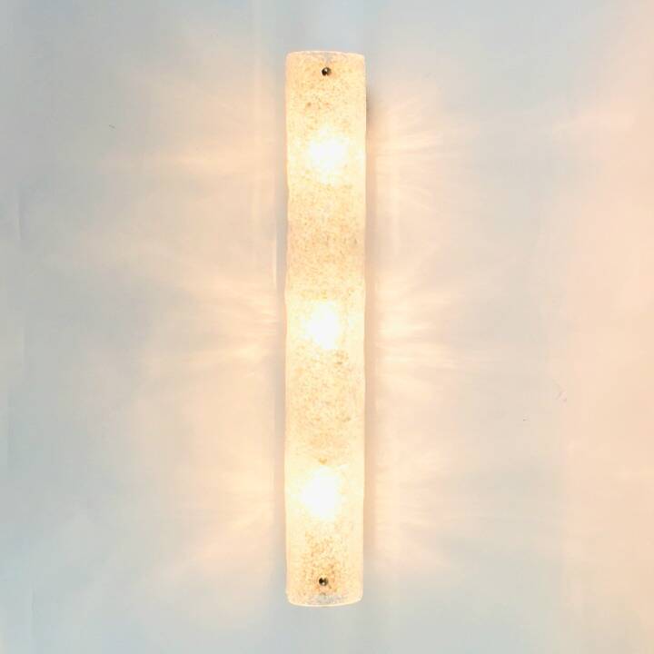 XL Mid Century Murano Glass & Chrome Wall Light from Hillebrand, 1970s