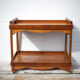 Wooden service with wheels, rolling trolley, rolling bar, wooden lounge furniture, vintage