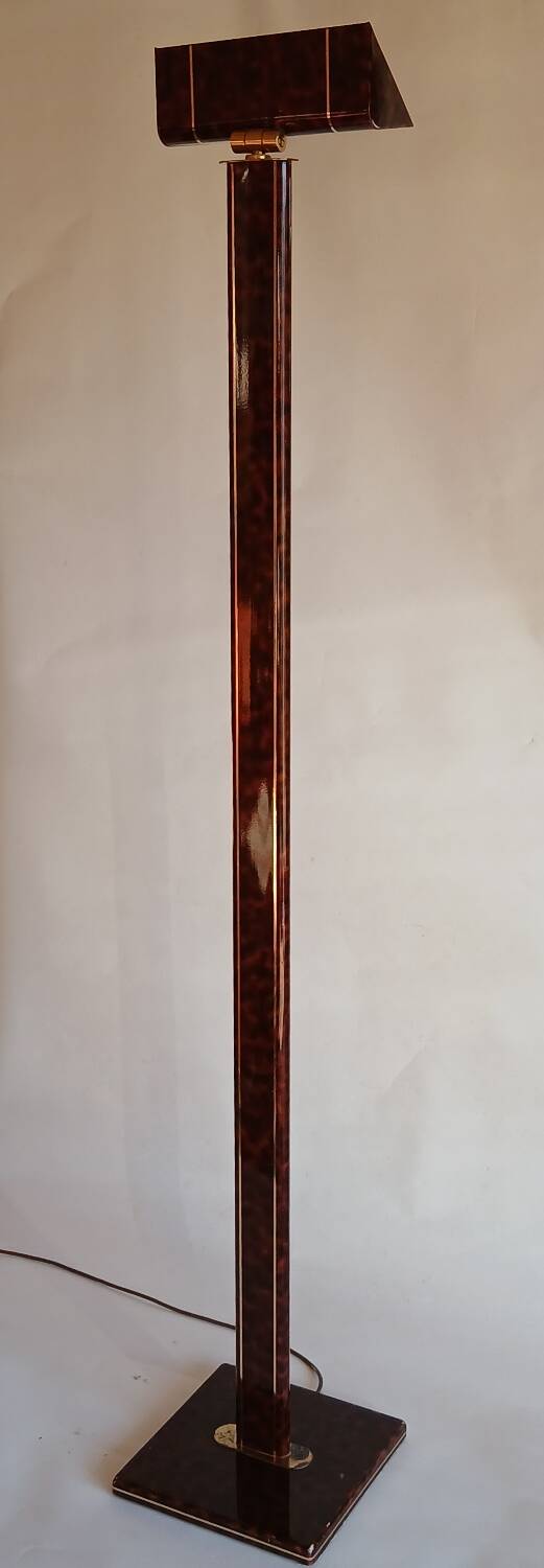 Metal and brass floor lamp, Relco Milano, 1970s.