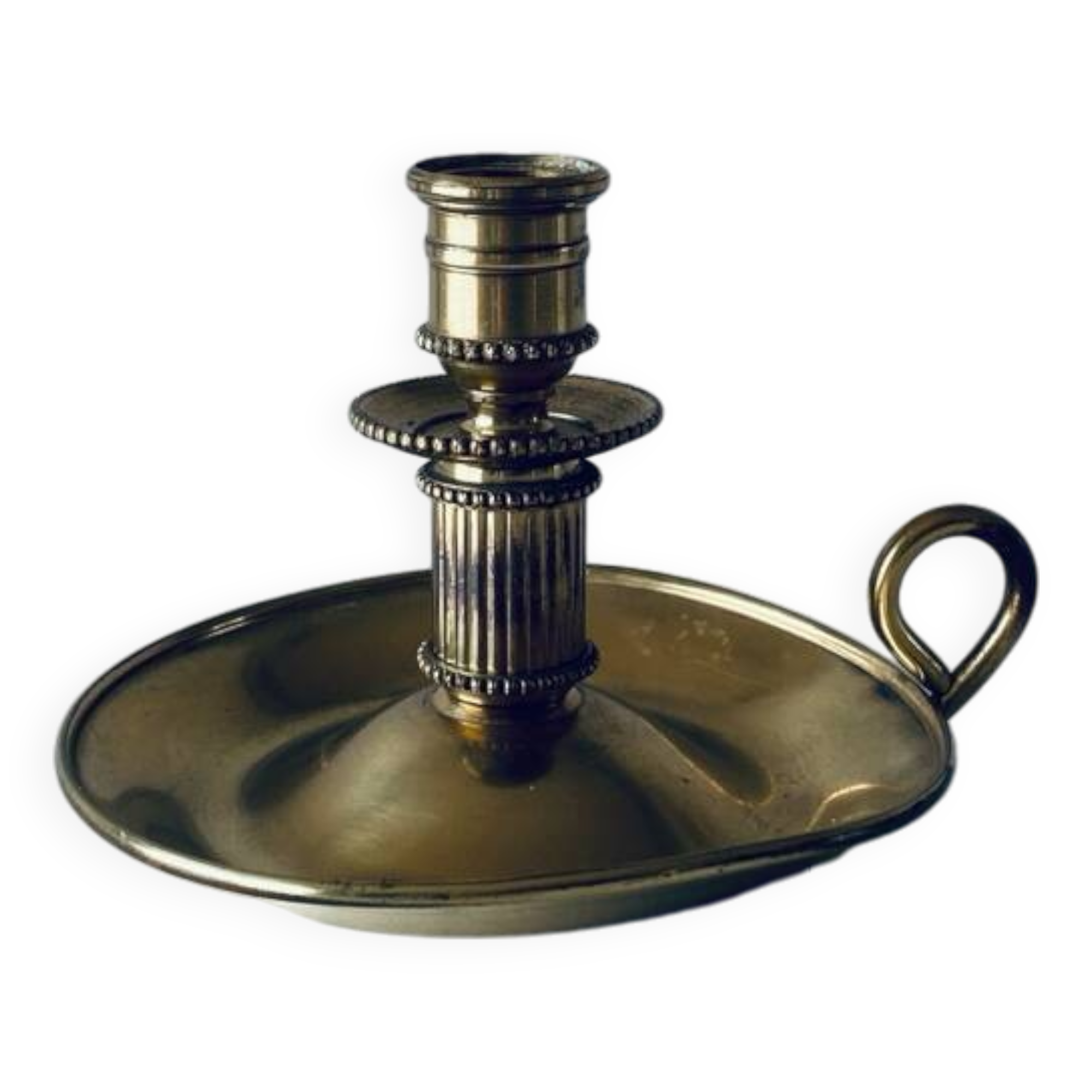 Candle holder with brass handle