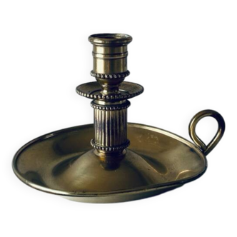 Candle holder with brass handle