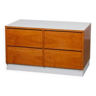 Vintage wood and formica chest of drawers, 1970s