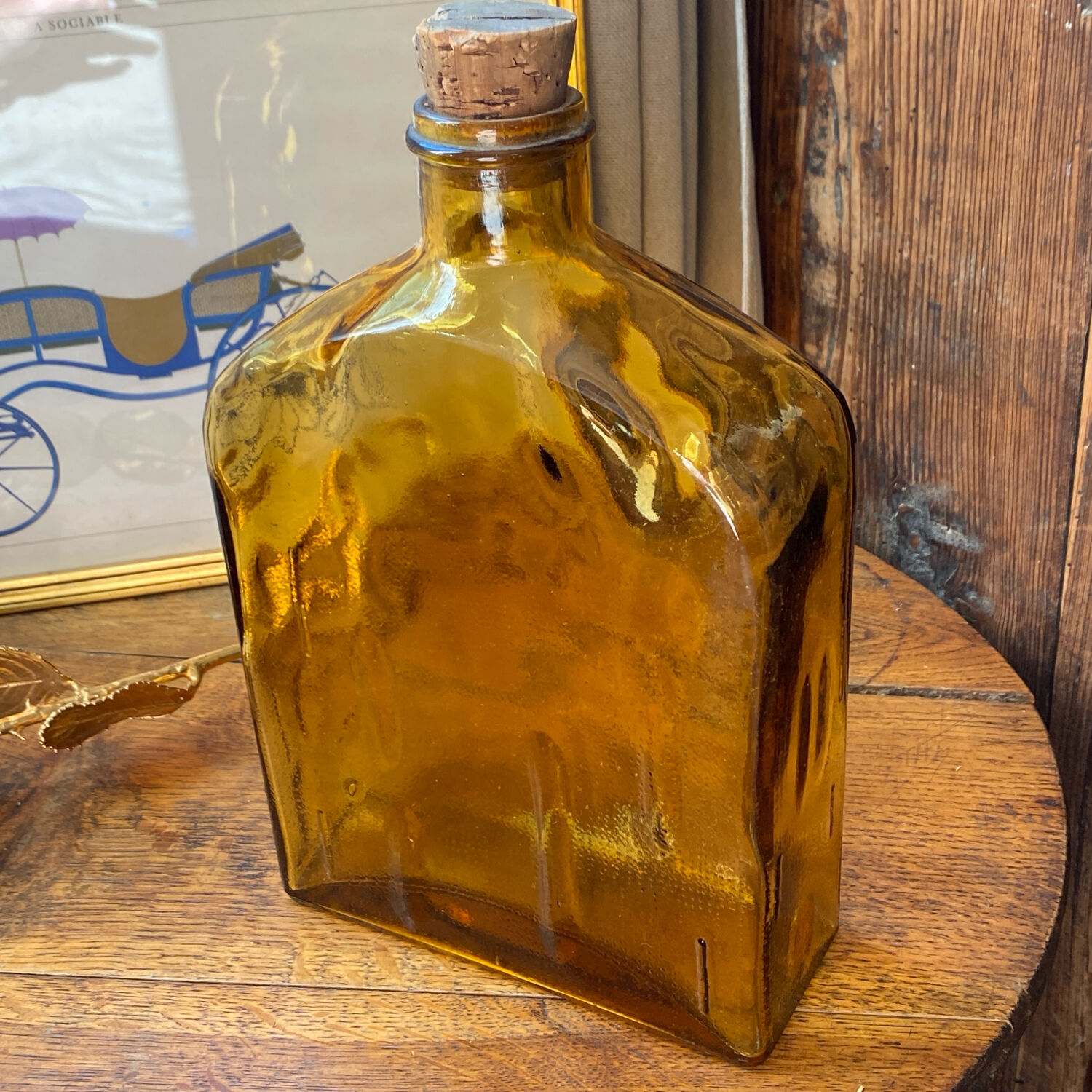 Bouteille / vase en verre d’art décorative design  Helen Tynell