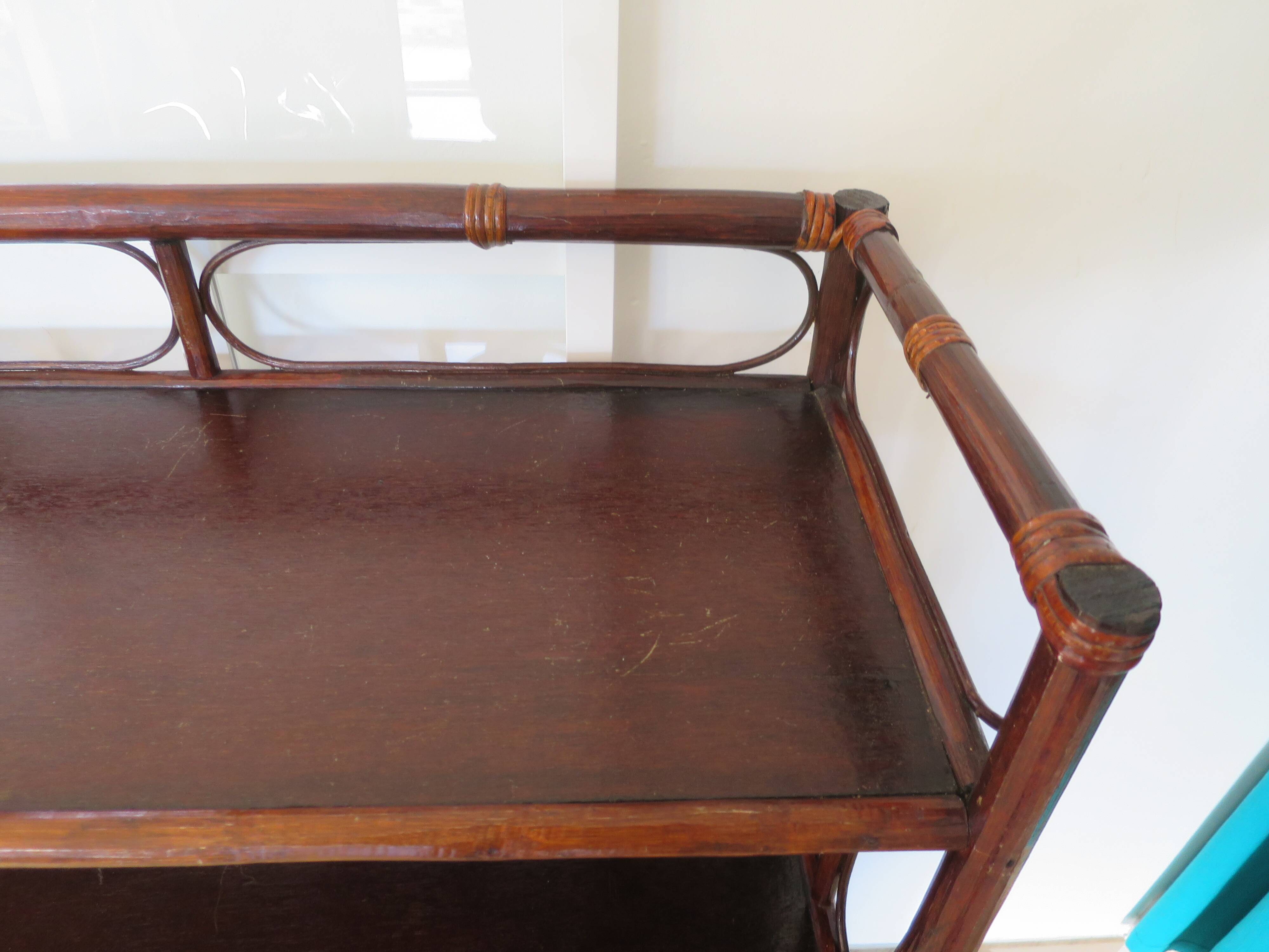 Support buffet bibus woven rattan 2 doors in caning - vintage 60s/70s