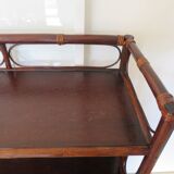 Support buffet bibus woven rattan 2 doors in caning - vintage 60s/70s