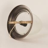 Large art deco ceiling lamp with brass base and cut glass, 1930s