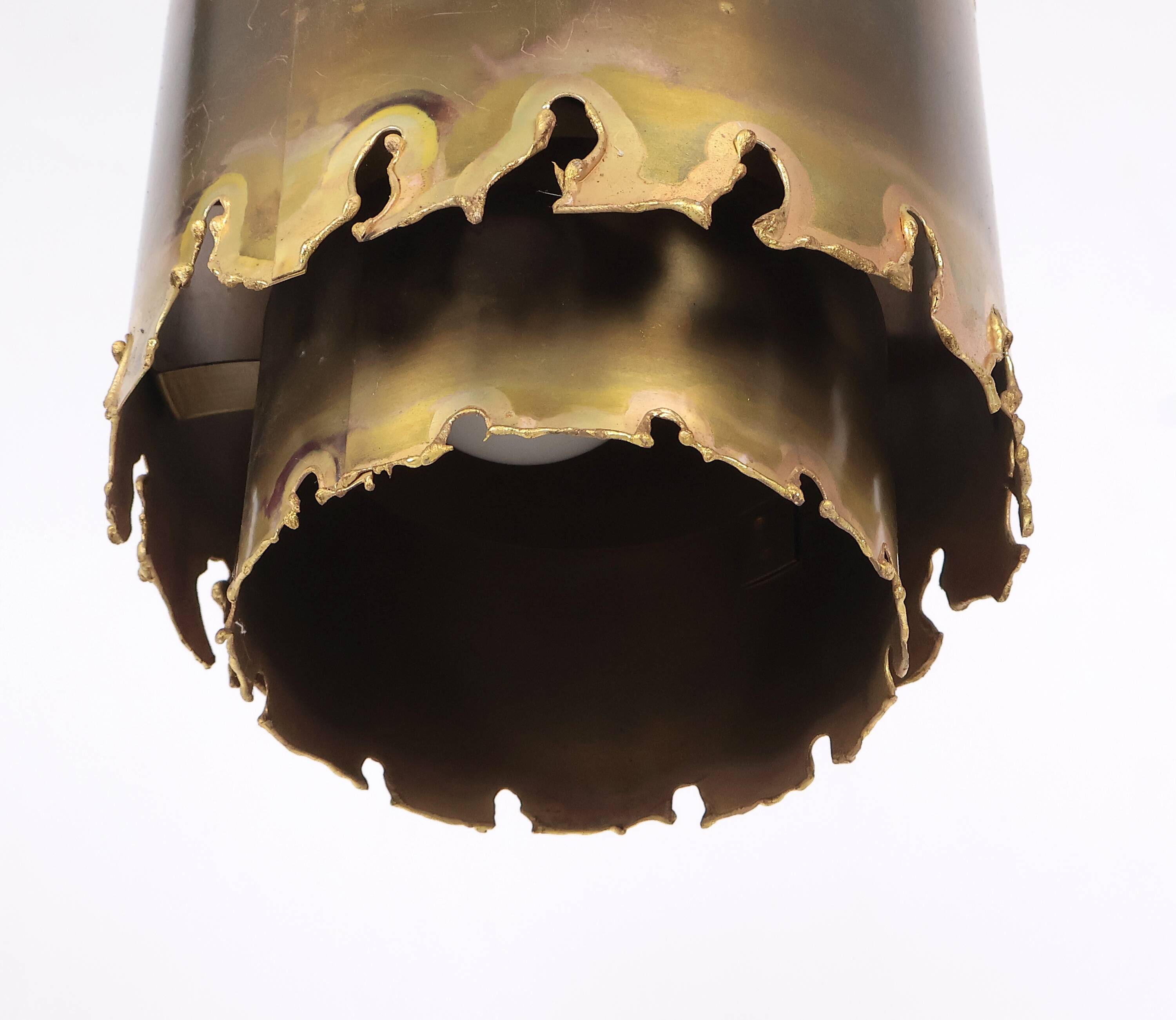 Set of 2 vintage Holm Sorensen brass pendant lamps 6400