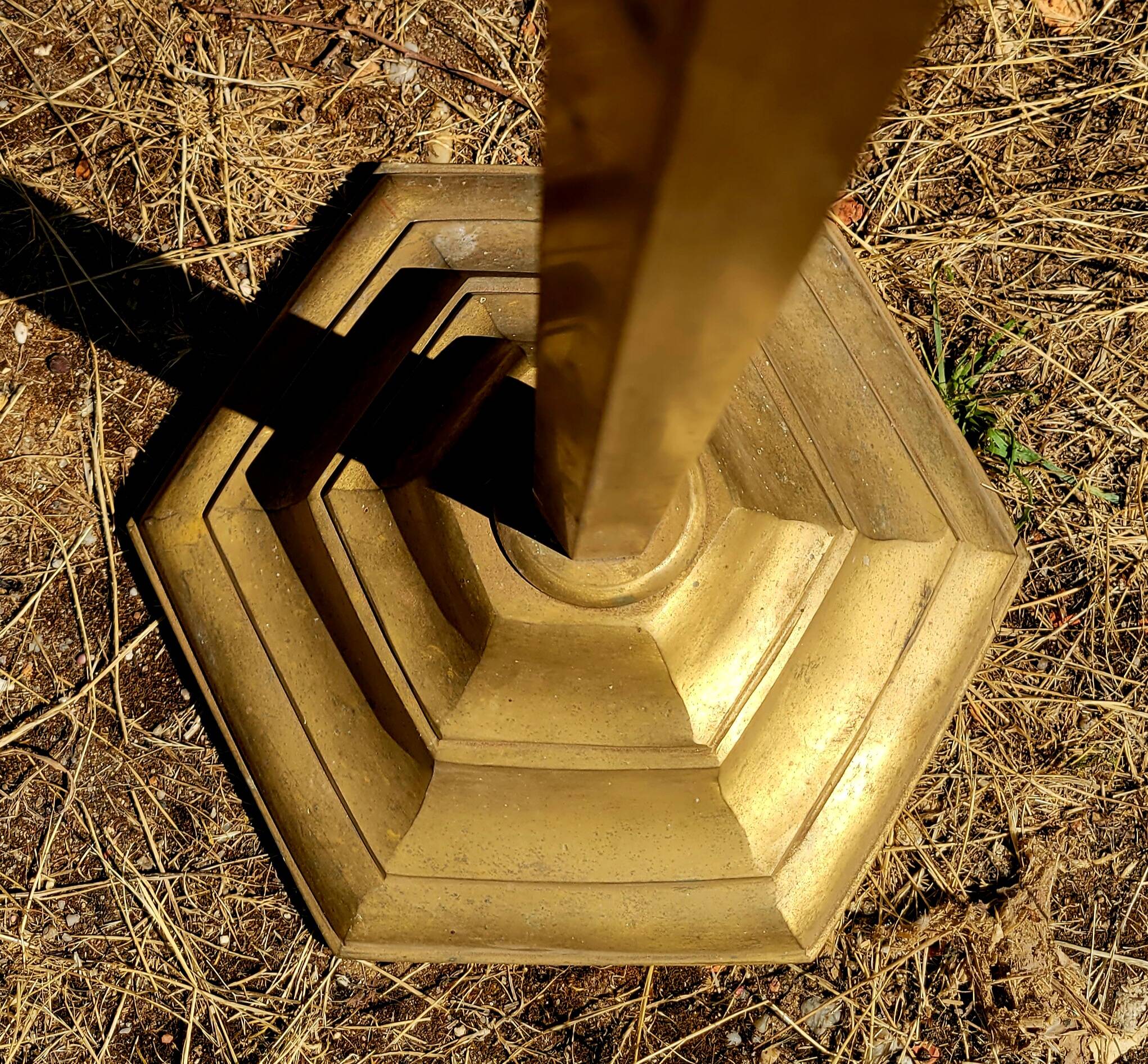 Golden metal floor lamp