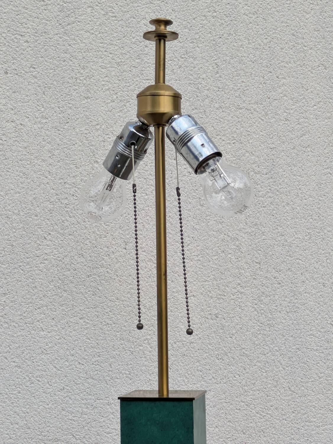 Vintage Jean Roche lamp base, 1980, brass & green