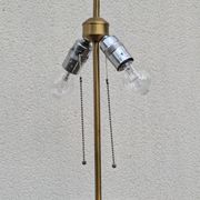 Pied de lampe vintage Jean Roche, 1980, laiton & vert