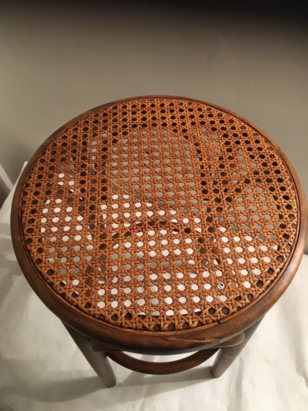 Canned wooden stool