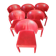 Suite de 6 chaises Cassina en cuir rouge