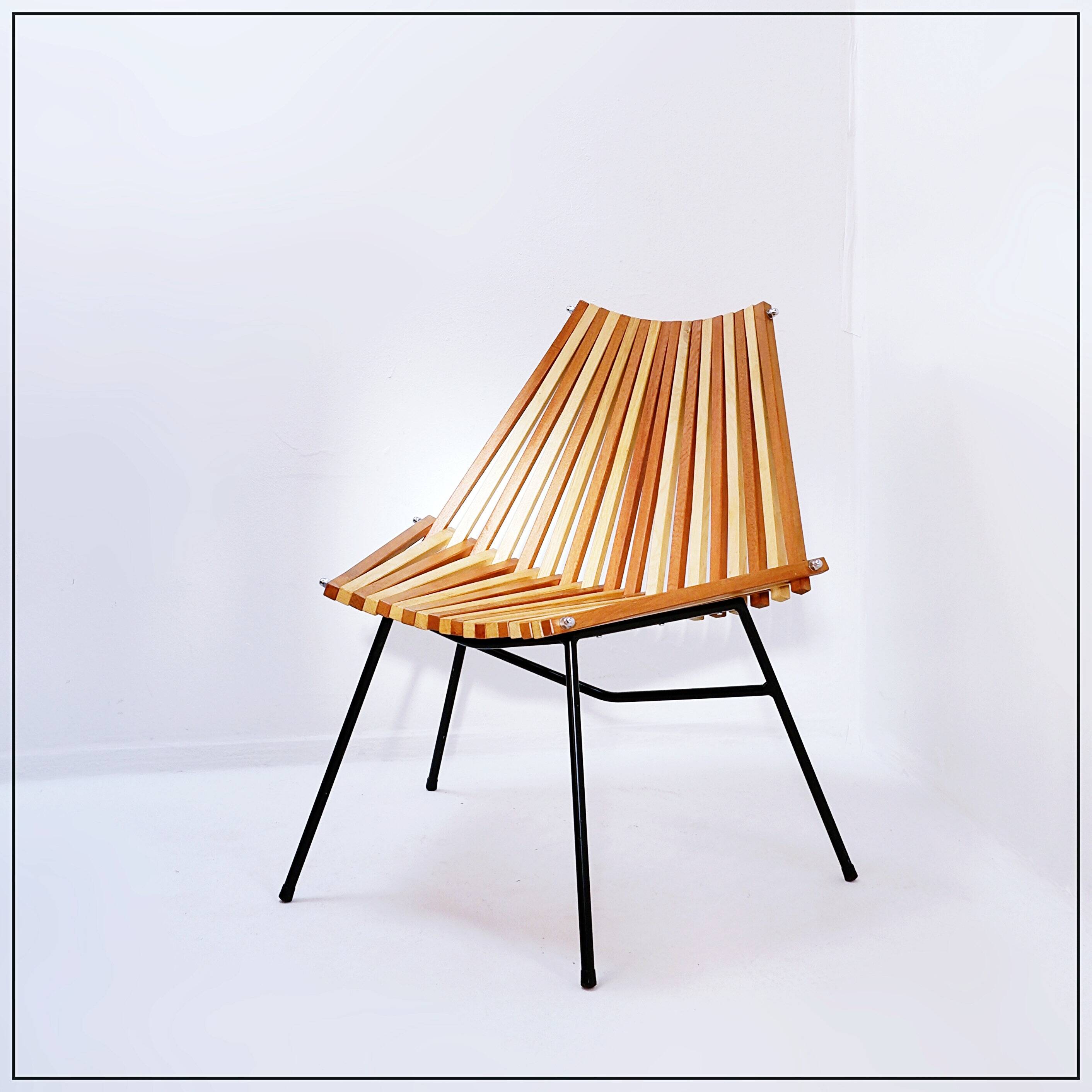 "Slats" chair in the style of Mod. 218 by Dirk Van Sliedregt for Rohé