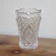 Small cut glass soliflore vase, geometric design, H 8 cm