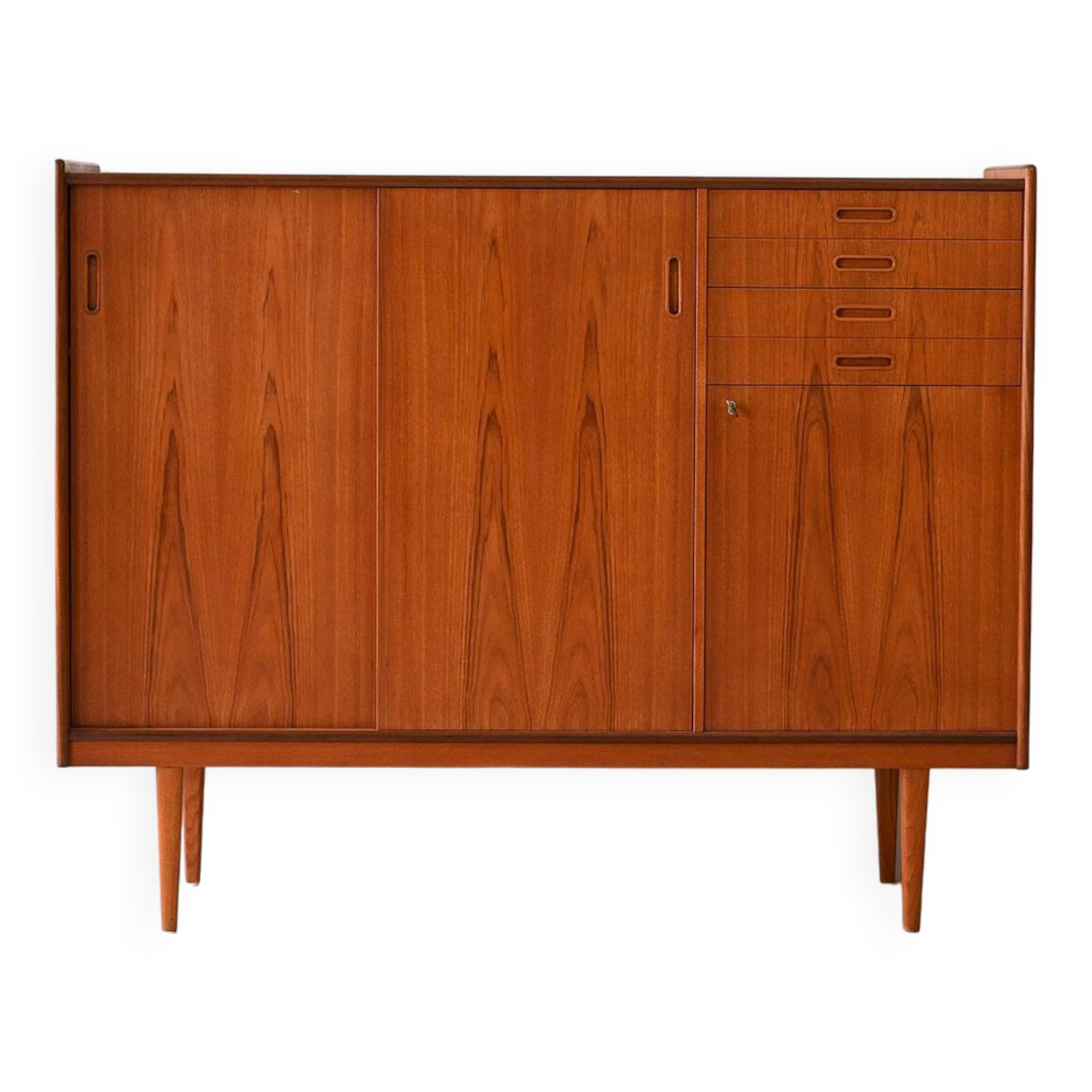 Vintage teak wood highboard