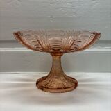Compotier en verre rose