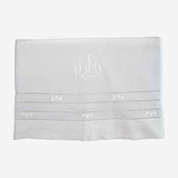 Old Linen Sheet monogram LA