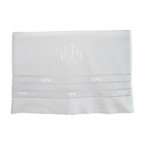 Ancien drap en lin monogramme LA