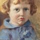 Portrait of a child signed Morin 1922 – oil on mounted panel 29 × 35 cm