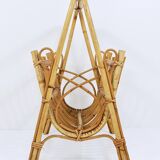 Bamboo and rattan magazine rack in the style of Franco Albini, Italy, 1950s.