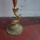 Crystal ashtray on bronze stand