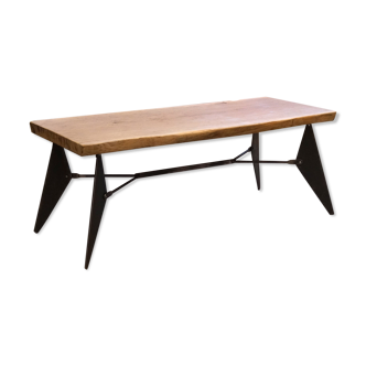 Table basse bois brut et acier