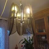 Lustre Vintage Veca , Chrome et Verre Fumé