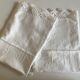 Pair of embroidered 19th linen linen pillowcases
