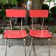 Red formica chairs