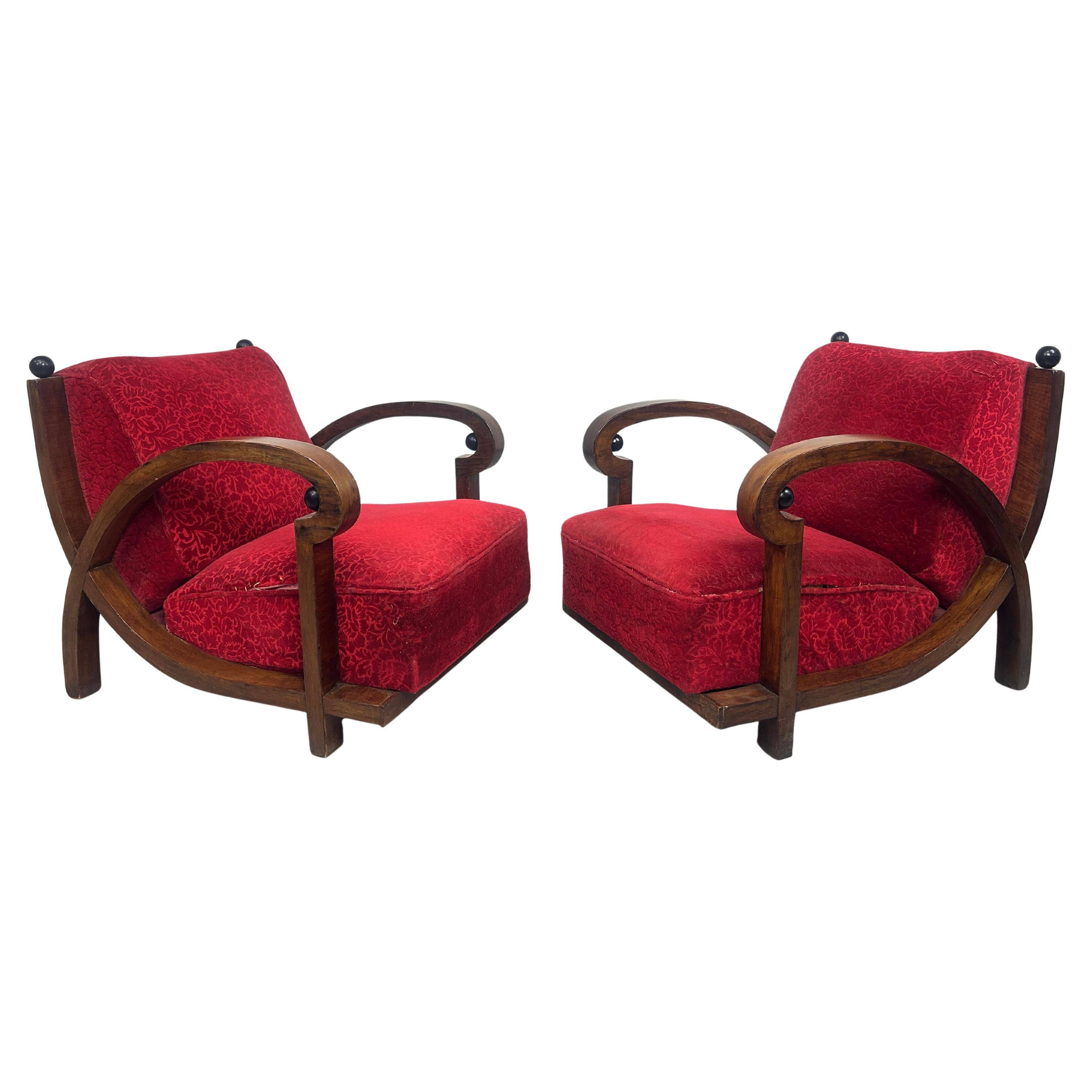 Fauteuils lounge Art déco (ensemble de 2)