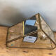 Vintage showcase, glass and brass for collectibles.