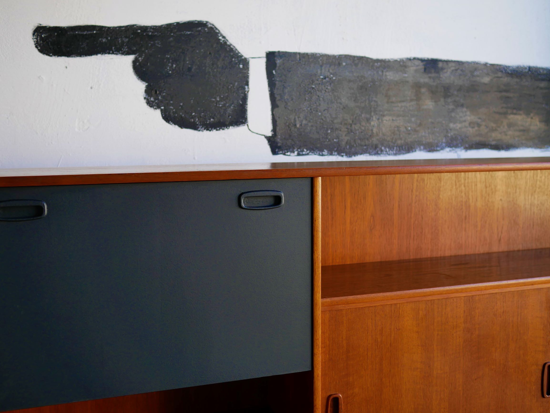 Scandinavian buffet teak model "Tilburg" by O.M.F Omer Meubel Fabriek to Samcom Lefèvre editions