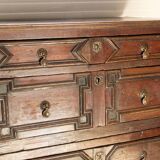 English chest of drawers; Charles II period, oak