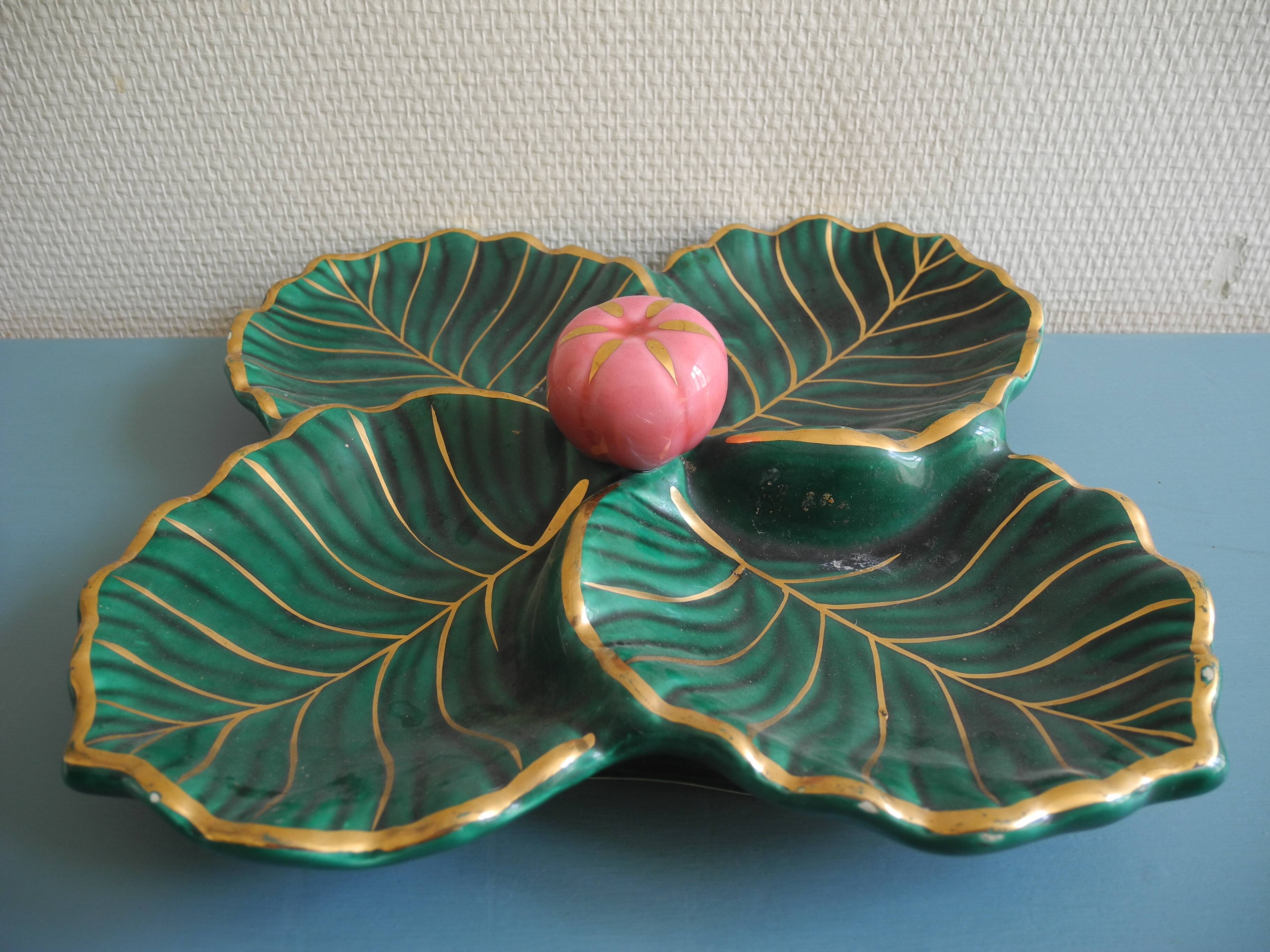 Old ceramic serving dish kitsch table decor vintage ceramic dish