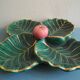 Old ceramic serving dish kitsch table decor vintage ceramic dish
