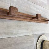 VINTAGE Geometric Solid Oak COAT RACK