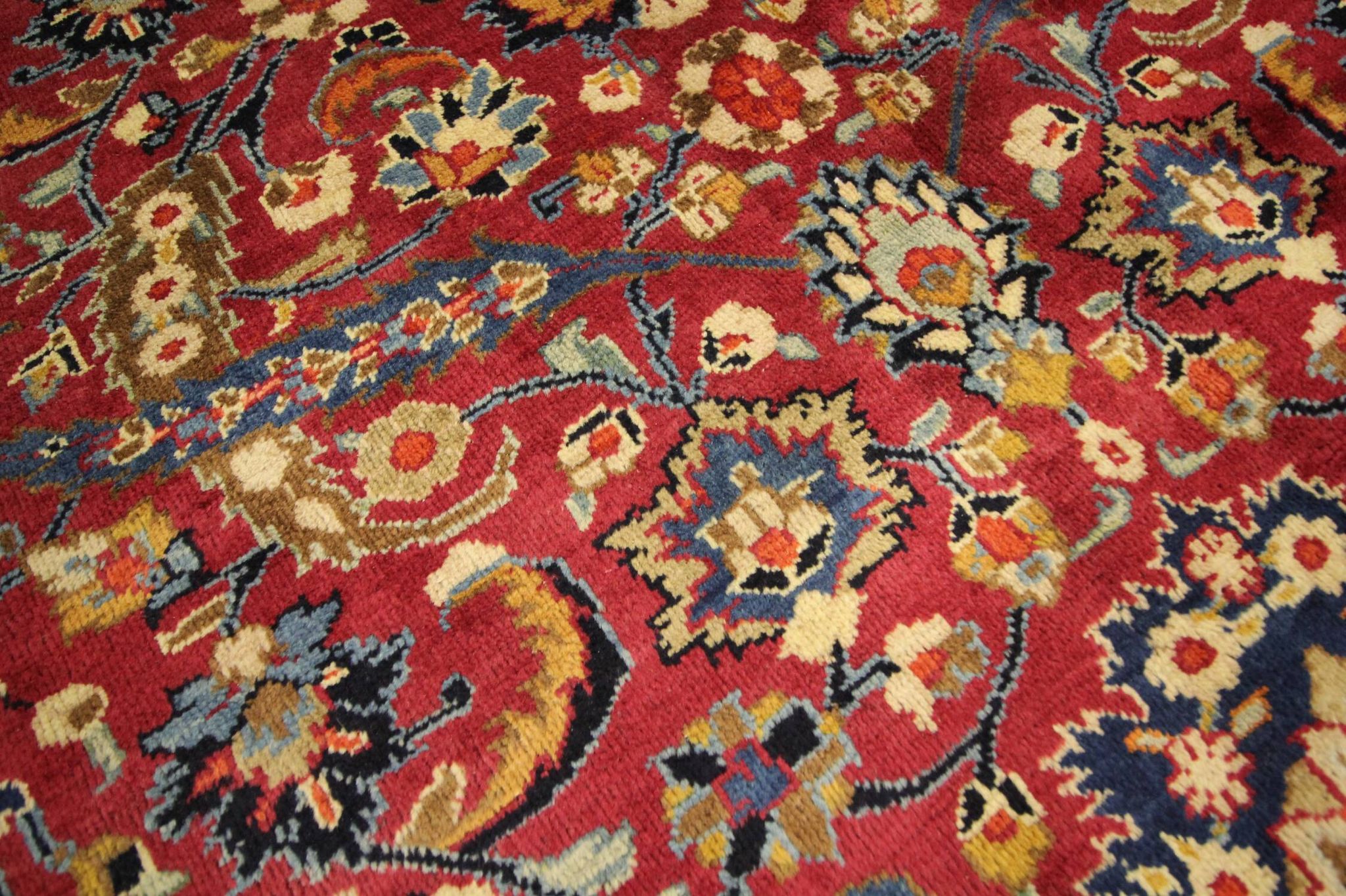 Tapis en laine florale rouge fait à la main antique persan khorassan tapis - 295x376cm